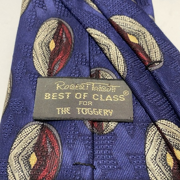 Robert Talbott Best of Class 100% Silk Tie for the Toggery Made in USA Navy - Picture 5 of 7